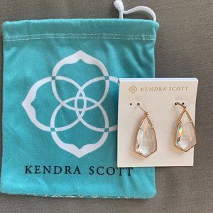 Kendra Scott Drop Earrings in Rose Gold and Clear Glass (NWOT)